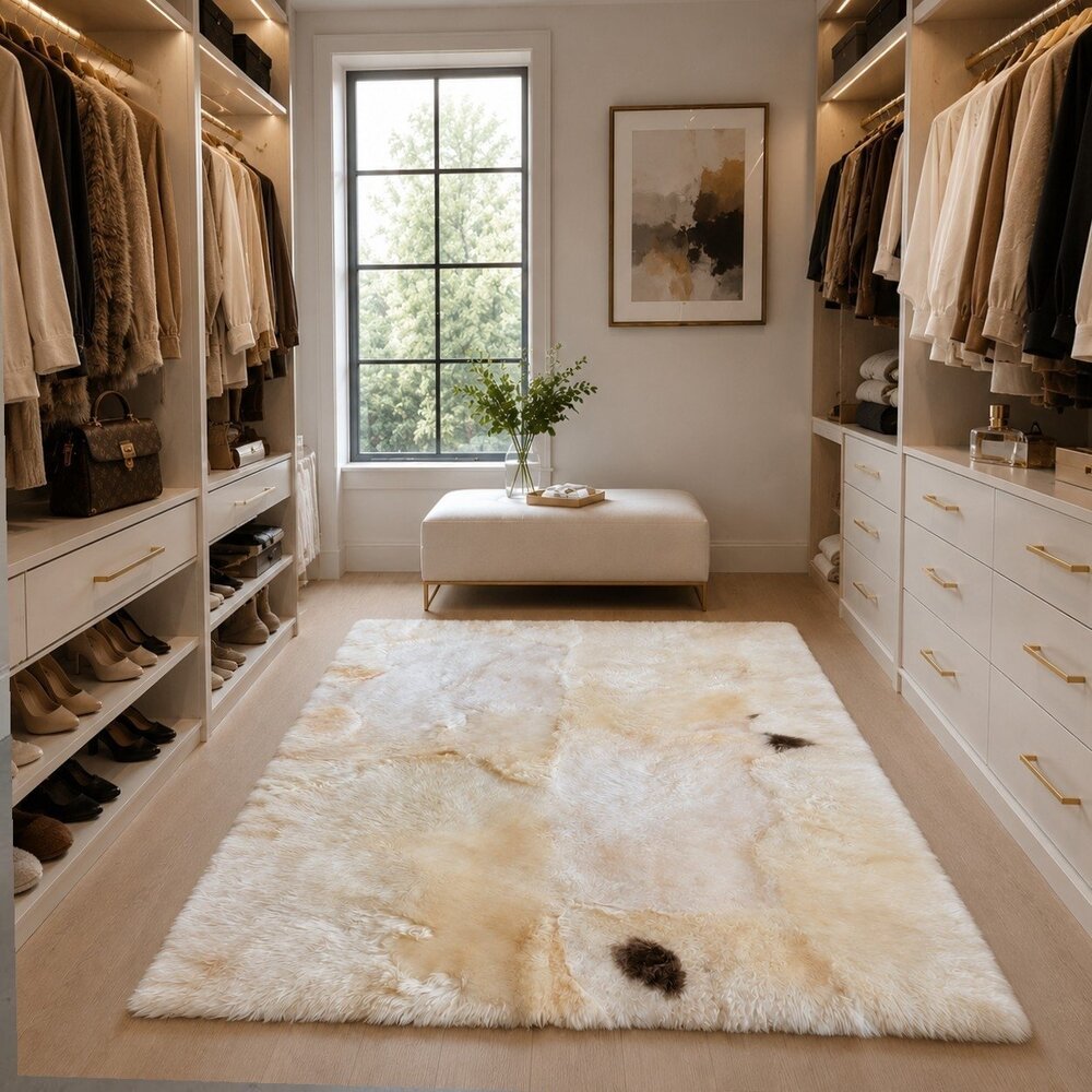 Genuine Sheepskin Rectangle Rug Dense Silk Soft Wool 50" x 80"